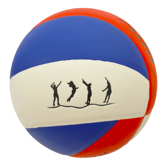 Minge de Volei Alb Rosu din material sintetic PVC Marimea 5