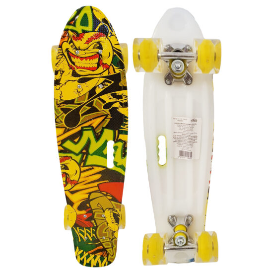 Penny board copii Galben cu roti luminoase silicon Skateboard