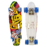 Penny board copii Graffti cu roti luminoase silicon Skateboard