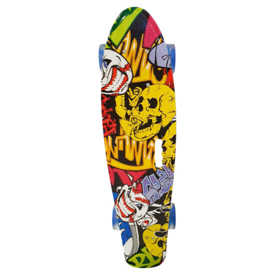 Penny board copii Graffti cu roti luminoase silicon Skateboard