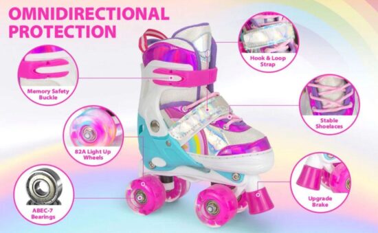 Role 4 roti incepatori reglabile Lumini Frana de siguranta copii