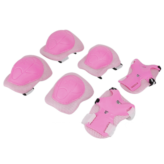 Set 3 protectii captusite Roz pentru Role Skateboard copii