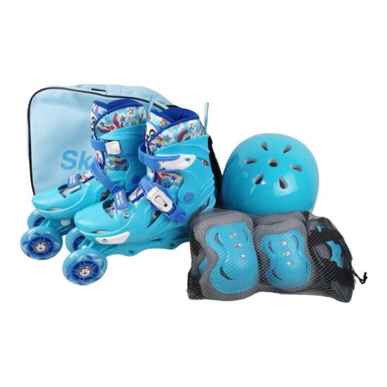 Set Role Reglabile Albastru protectii Pozitionarea rotilor 2in1