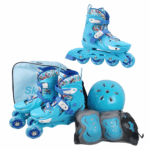 Set Role Reglabile Albastru protectii Pozitionarea rotilor 2in1