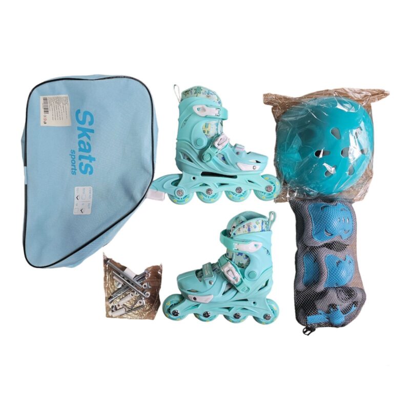 Set Role Reglabile Turcoaz Panda protectii Pozitionarea rotilor 2in1