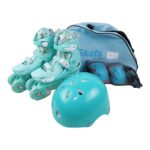 Set Role Reglabile Turcoaz Panda protectii Pozitionarea rotilor 2in1