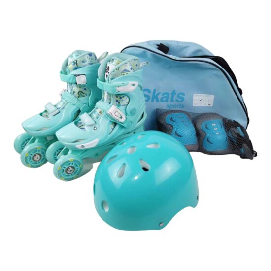 Set Role Reglabile Turcoaz Panda protectii Pozitionarea rotilor 2in1