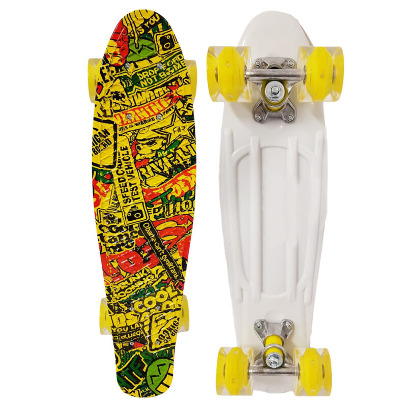 Skateboard Graphic Penny Board cu roti din silicon si Lumini 1
