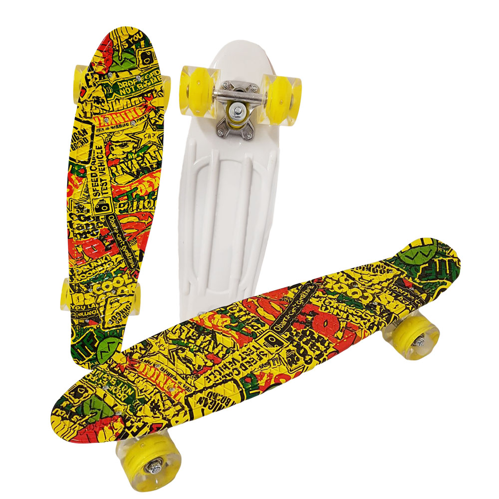 Skateboard Graphic Penny Board cu roti din silicon si Lumini 1