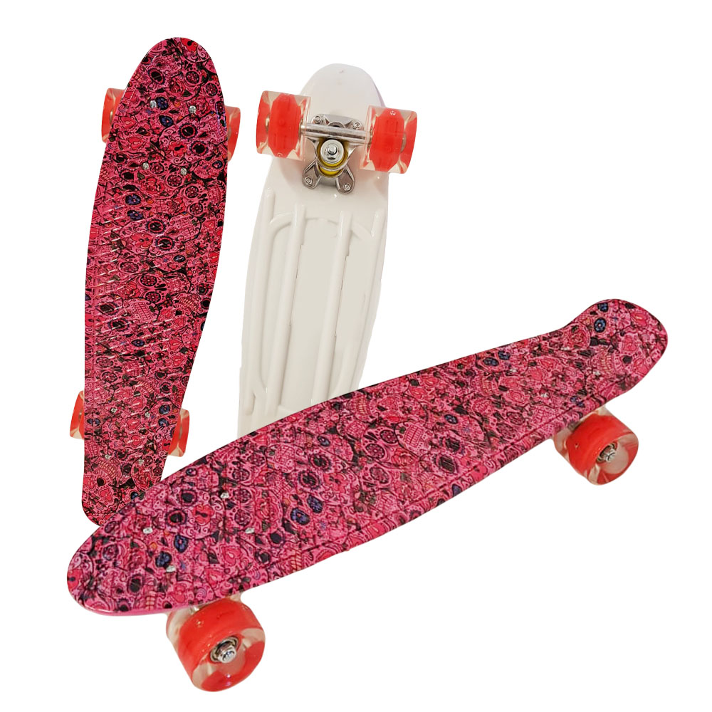 Skateboard Graphic Rosu Penny Board cu roti din silicon Lumini