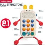 Jucarie senzoriala bebe Telefon Iepuras Pop It pentru dentitie