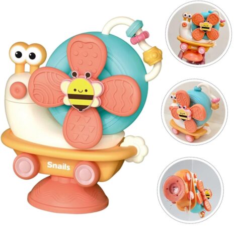 Jucarie senzoriala motrica pentru bebelusi Melc cu Ventuza Elice