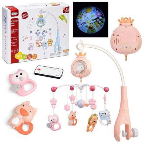 Jucarii muzicale Carusel mobil cu telecomanda si Zornaitori bebe