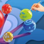 Set creativ Sistemul solar Kit stiintific STEM Coloreaza planetele