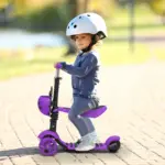 Trotineta copii Mov cu scaun Lumini Buburuza vesela 5 in 1