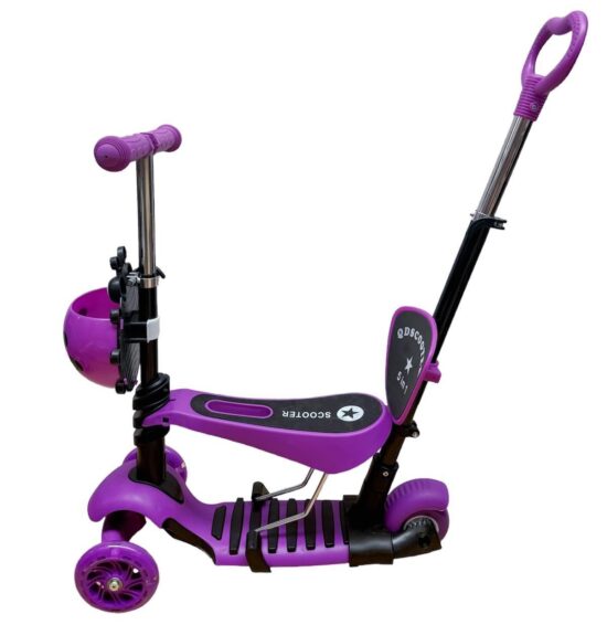 Trotineta copii Mov cu scaun model Buburuza vesela 5 in 1