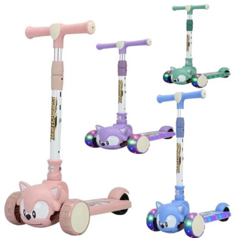 Trotineta pliabila cu Lumini Ariciul Roz Sonic Muzical reglabil