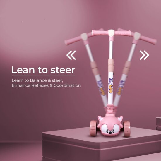 Trotineta pliabila cu Lumini Ariciul Roz Sonic Muzical reglabil