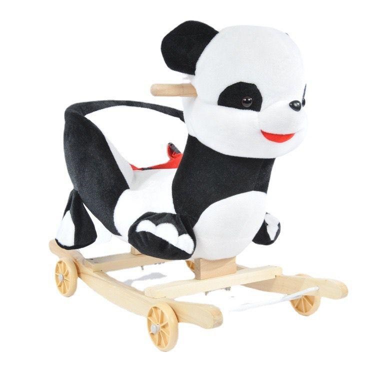 Balansoar plus muzical Panda cu roti spatar Centura de siguranta