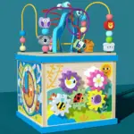 Cub Montessori 5in1 Abac Animalute Alfabet Sortator din lemn