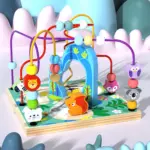 Cub Montessori 5in1 Abac Animalute Alfabet Sortator din lemn