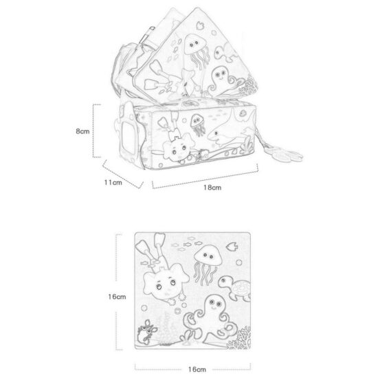 Cutiuta cu servetele moi Animalute Cub senzorial Activitati bebe