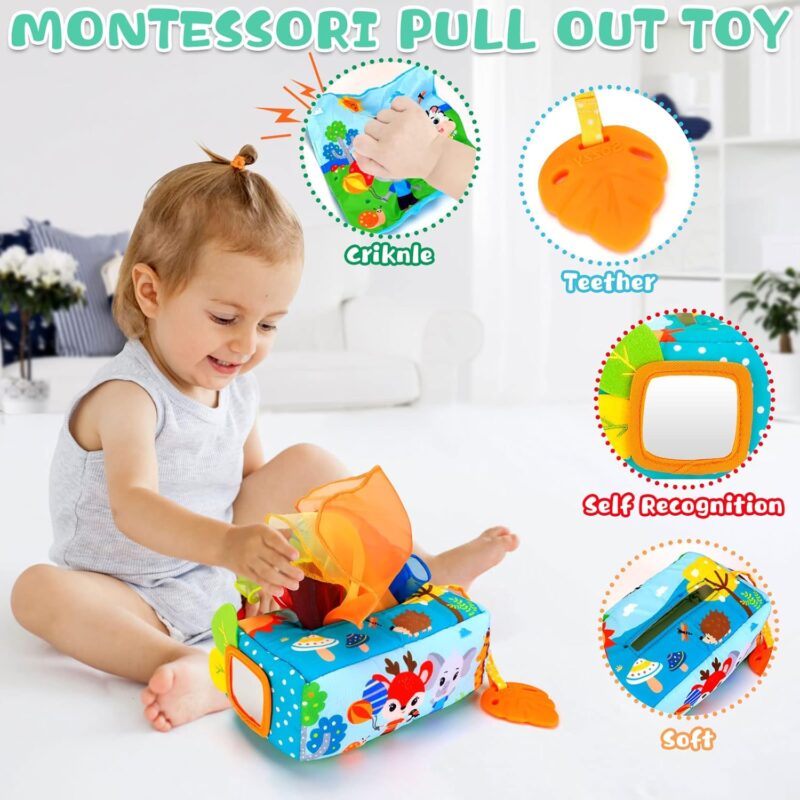 Cutiuta cu servetele moi Padurea Cub senzorial Activitati bebe