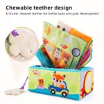 Cutiuta cu servetele moi Transport Cub senzorial Activitati bebe