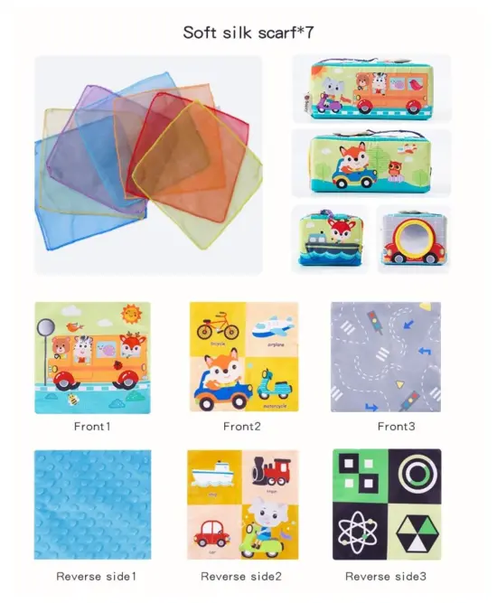 Cutiuta cu servetele moi Transport Cub senzorial Activitati bebe