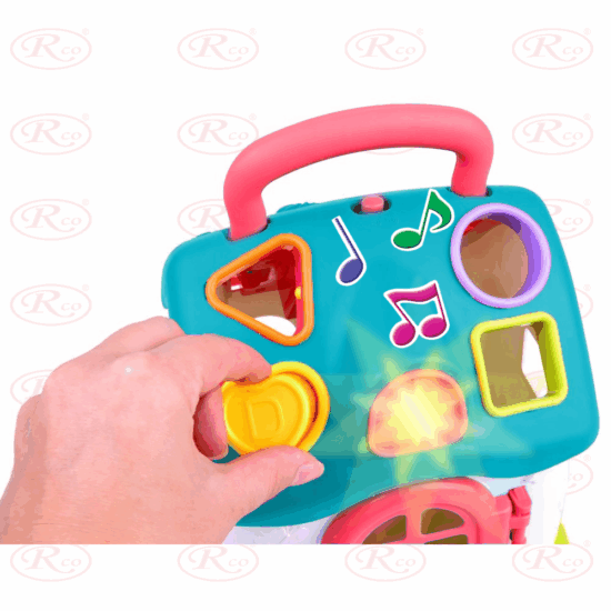 Jucarie educativa Casuta Bleu Muzicala cu forme geometrice