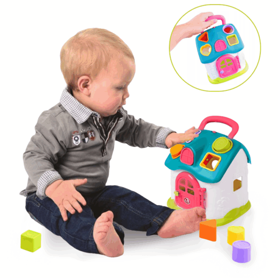 Jucarie educativa Casuta Bleu Muzicala cu forme geometrice