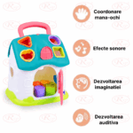 Jucarie educativa Casuta Bleu Muzicala cu forme geometrice