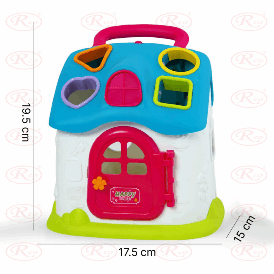 Jucarie educativa Casuta Bleu Muzicala cu forme geometrice