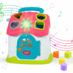 Jucarie educativa Casuta Roz Muzicala cu forme geometrice colorate