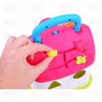 Jucarie educativa Casuta Roz Muzicala cu forme geometrice colorate
