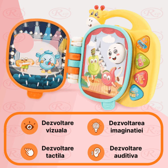 Jucarie interactiva Carte cu ilustratii vesele si pagini cu sunete