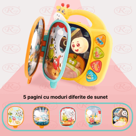 Jucarie interactiva Carte cu ilustratii vesele si pagini cu sunete