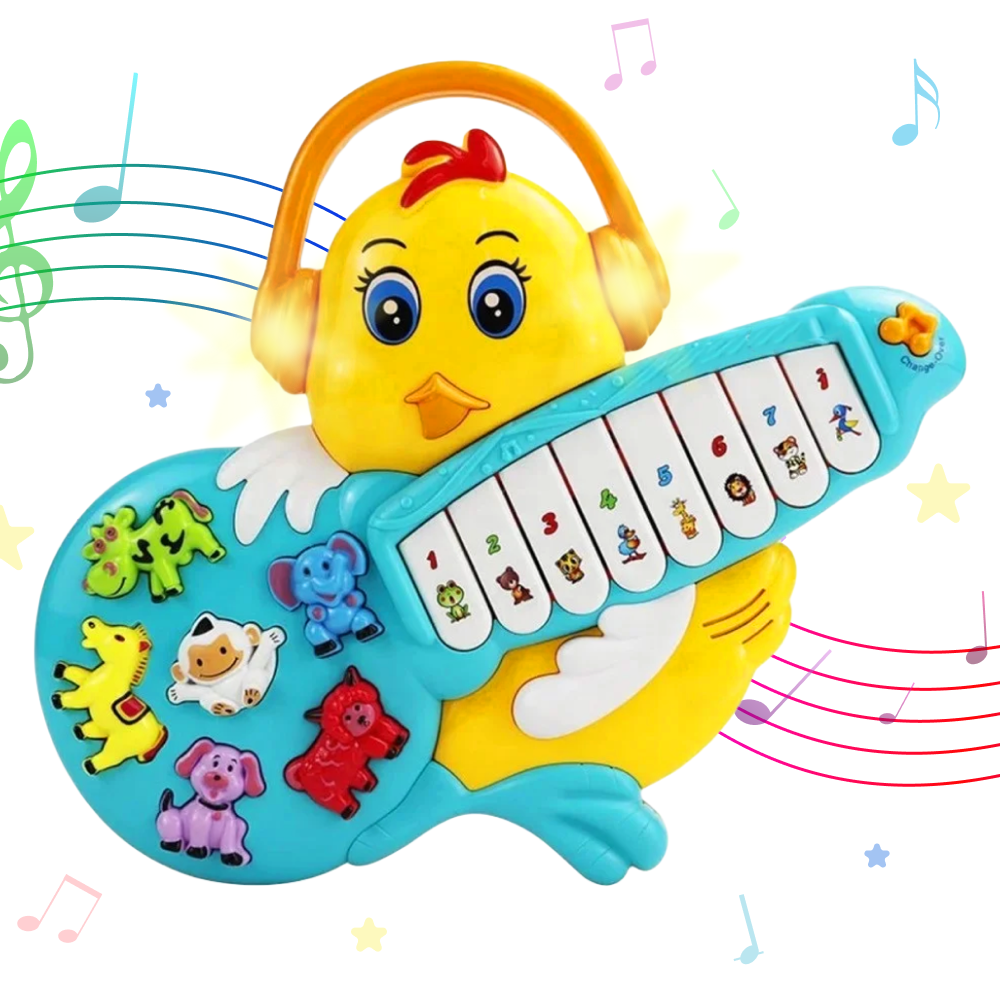 Jucarie interactiva bebe Mini Pianina Puisor cu sunete si lumini