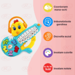 Jucarie interactiva bebe Mini Pianina Puisor cu sunete si lumini