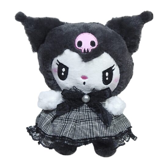 Jucarie plus Papusa Kuromi cu Fundita rochita din seria Hello Kitty
