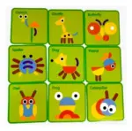 Puzzle din lemn Montessori Tangram 30 piese si forme geometrice