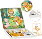 Puzzle magnetic cutie Formeaza Recunoaste Animalele Deseneaza