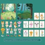 Puzzle magnetic cutie Formeaza Recunoaste Animalele Deseneaza