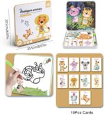 Puzzle magnetic cutie Formeaza Recunoaste Animalele Deseneaza