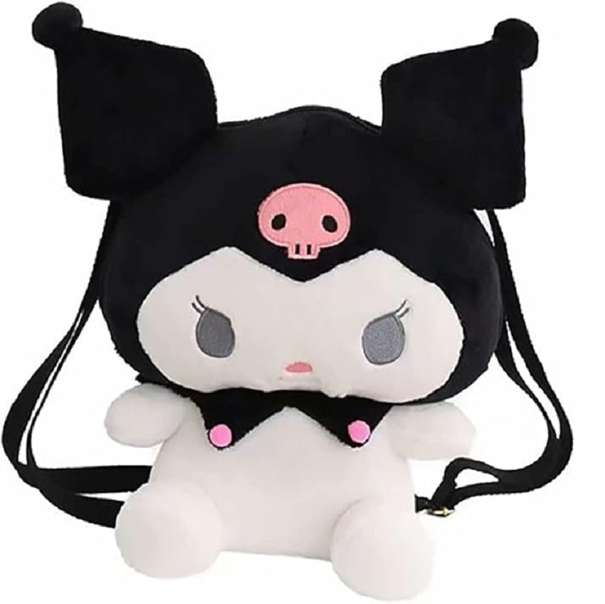 Rucsac Ghiozdan din plus Kuromi Melody Alba din seria Hello Kitty