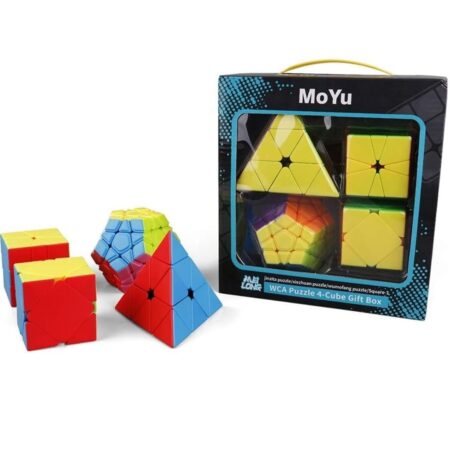 Set 4 Puzzle tip Cub Rubik colorat antistres Jucarie inteligenta