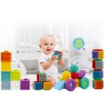 Set Jucarii bebe senzoriale Cuburi Forme cu cifre din silicon