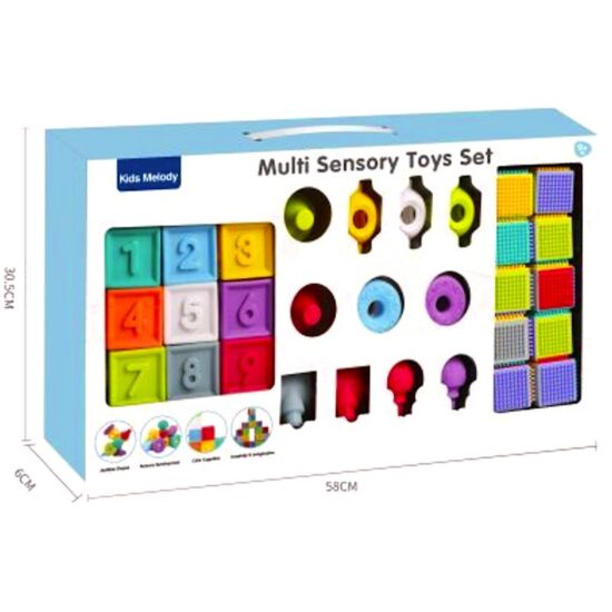 Set Jucarii bebe senzoriale Cuburi Forme cu cifre din silicon