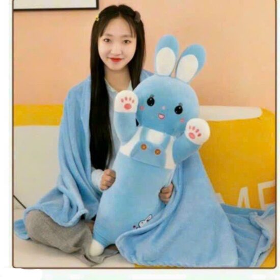 Set Perna lunga Patura din plus Jucarie Iepuras moale si pufos