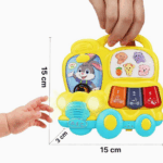 Jucarie interactiva bebe Autobuzul luminos cu animale si pian